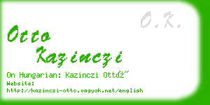 otto kazinczi business card